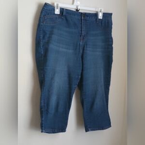 Ava & Alex Capri Women 14W Blue Denim Academia Casual Vacation Resort Versatile